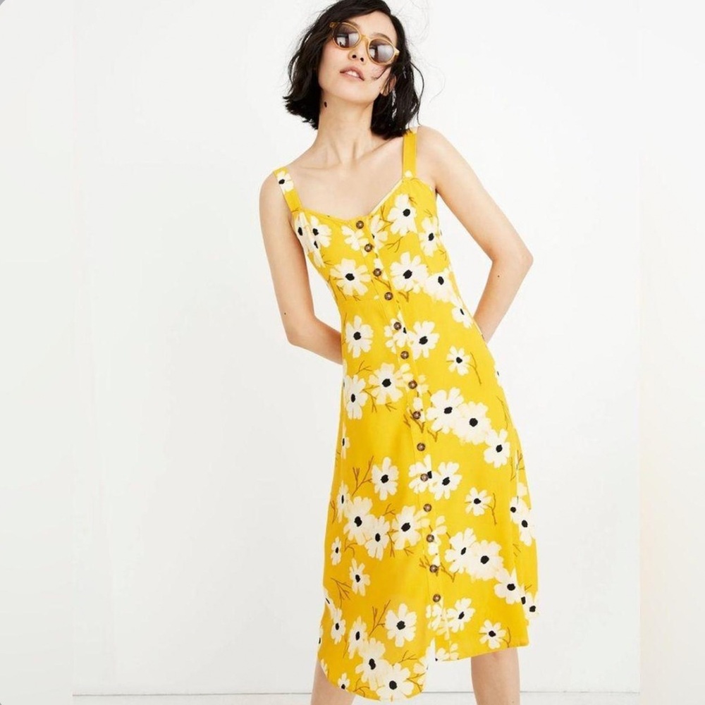 Madewell Yellow Midi Dress